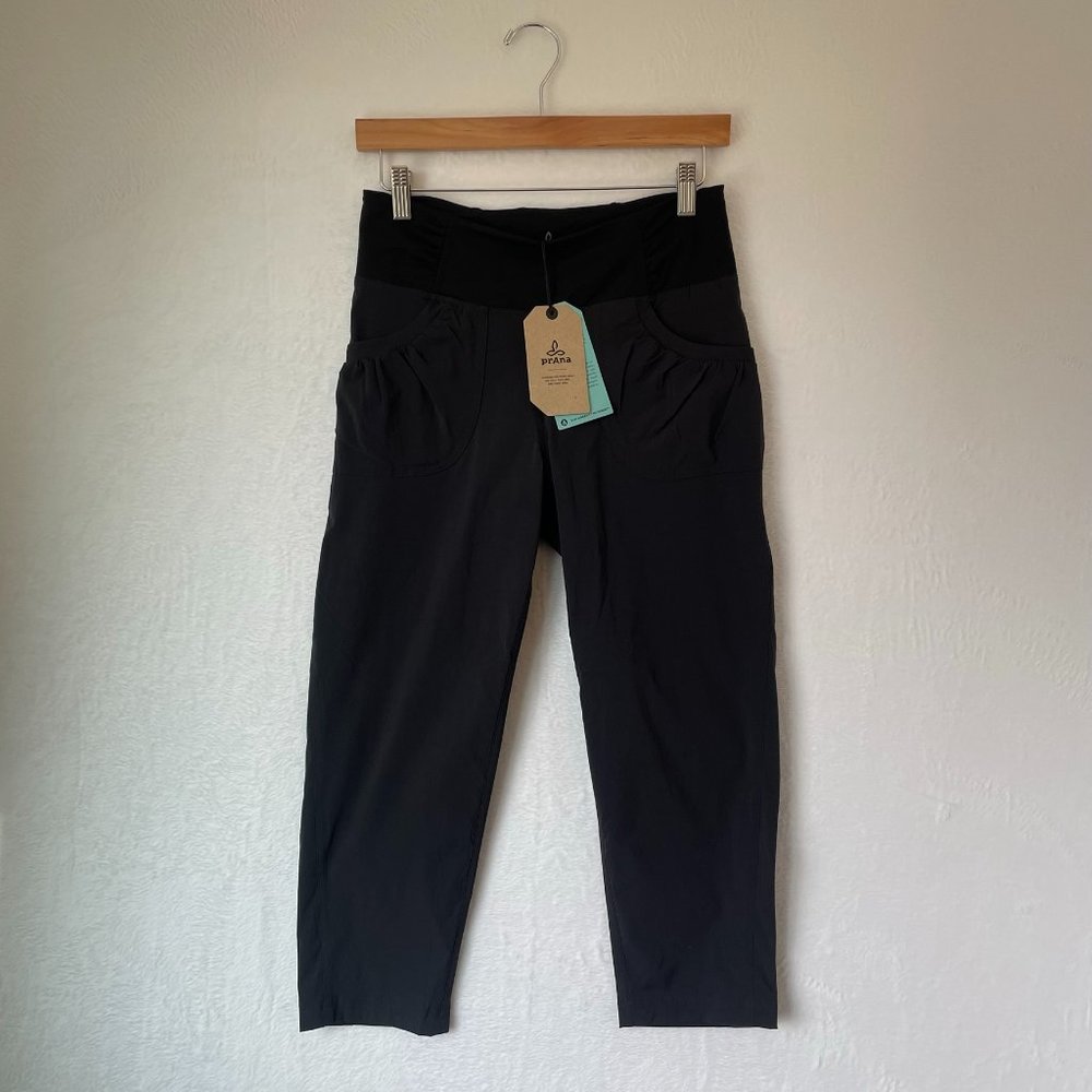 Prana Womens Black Pull On Casual Athletic Outdoor Summit Capri Size Small NWT